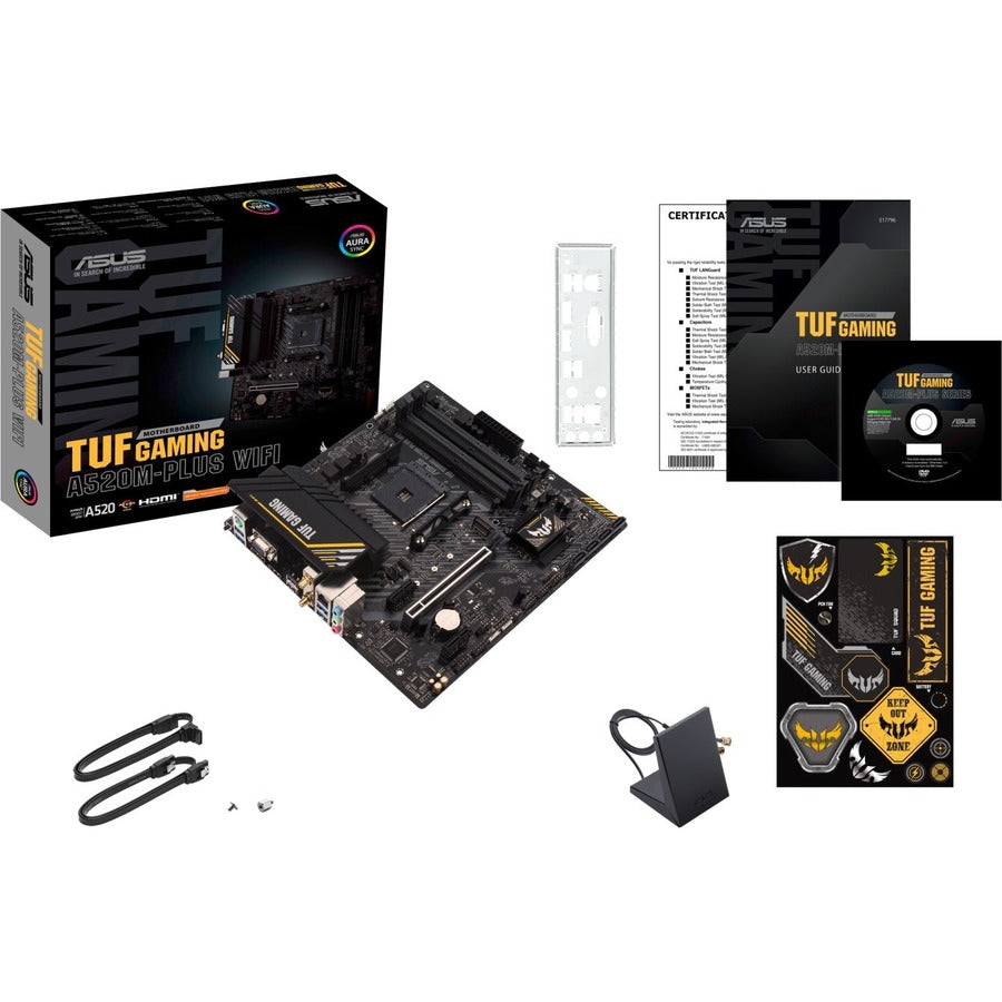 TUF GAMING A520M-PLUS WIFI Gaming Desktop Motherboard - AMD A520 Chipset - Socket AM4 - Micro ATX TUF GAMING A520M-PLUS WIFI Gaming Desktop Motherboard - AMD A520 Chipset - Socket AM4 - Micro ATX